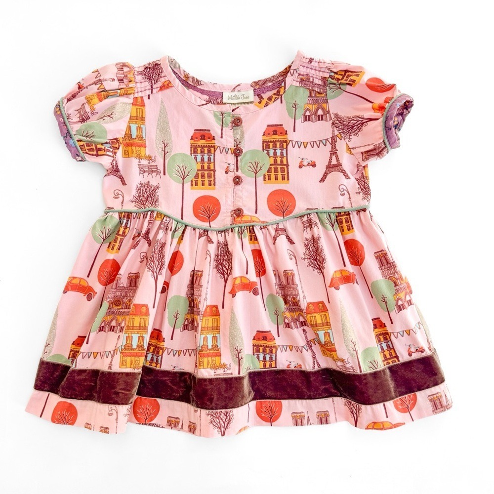 MATILDA JANE Secret Fields Bon Vivant Peasant Top Paris Eiffel Tower Girls sz 4
